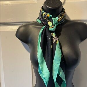 Elegant Black and Teal Scarf
